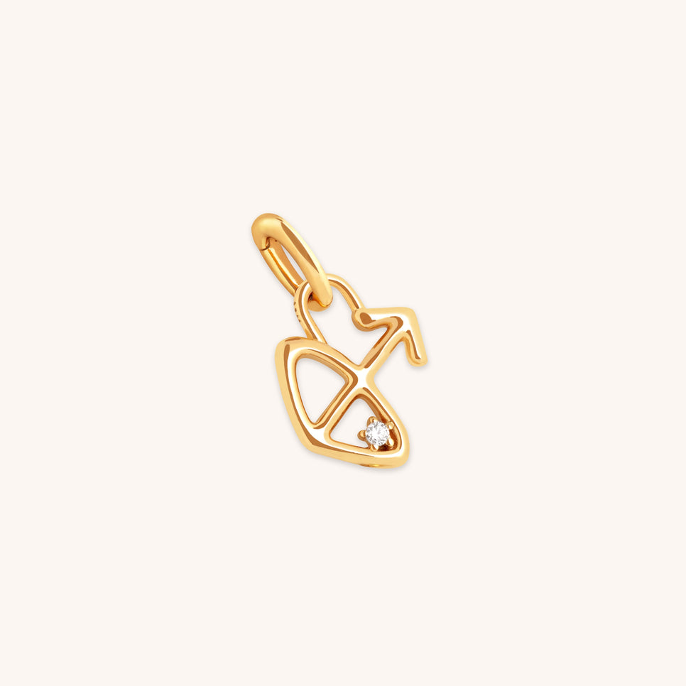 18k Gold Plated Jewellery - Sagittarius Zodiac Talisman Charm in Gold - Talisman Charm - Astrid & Miyu