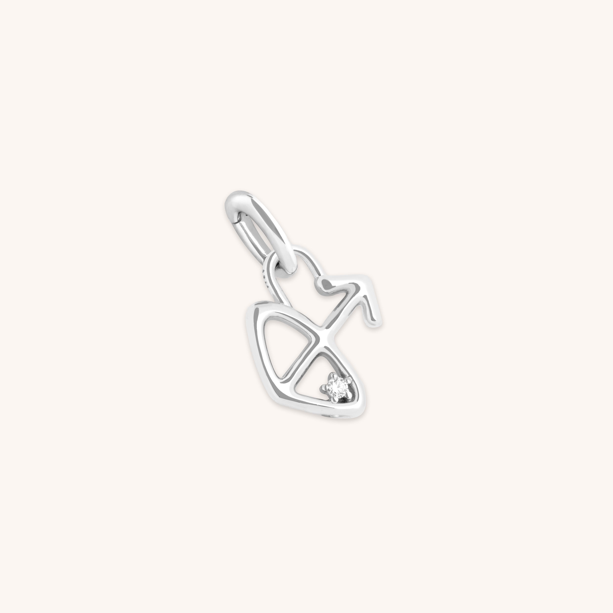 Sagittarius Zodiac Clip Charm in Silver