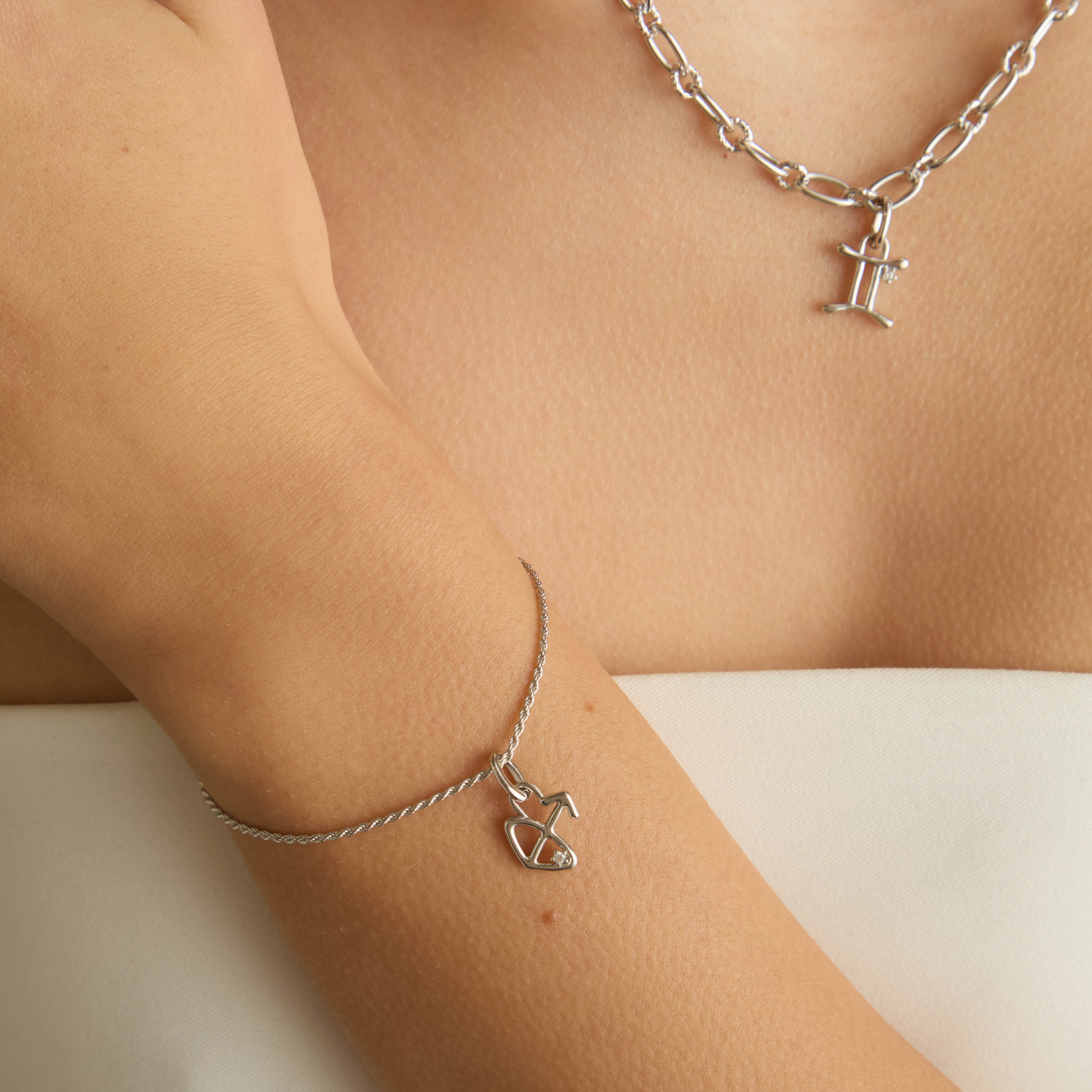 Sagittarius Zodiac Clip Charm in Silver