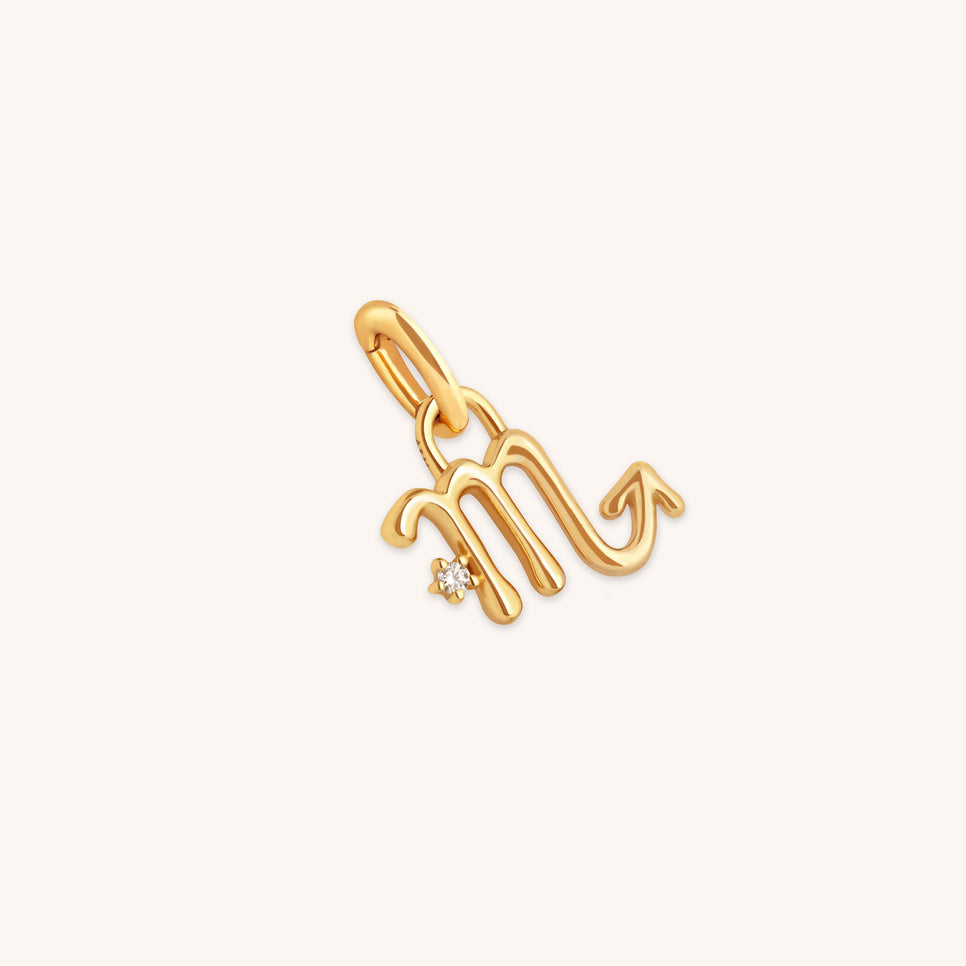 18k Gold Plated Jewellery - Scorpio Zodiac Talisman Charm in Gold - Talisman Charm - Astrid & Miyu