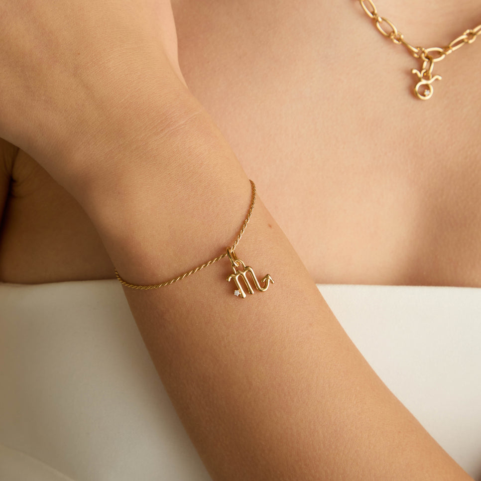 18k Gold Plated Jewellery - Scorpio Zodiac Talisman Charm in Gold - Talisman Charm - Astrid & Miyu