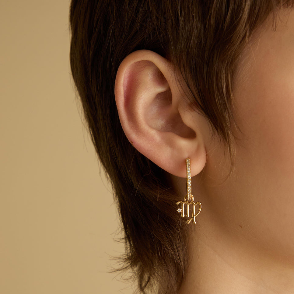 18k Gold Plated Jewellery - Virgo Zodiac Talisman Charm in Gold - Talisman Charm - Astrid & Miyu