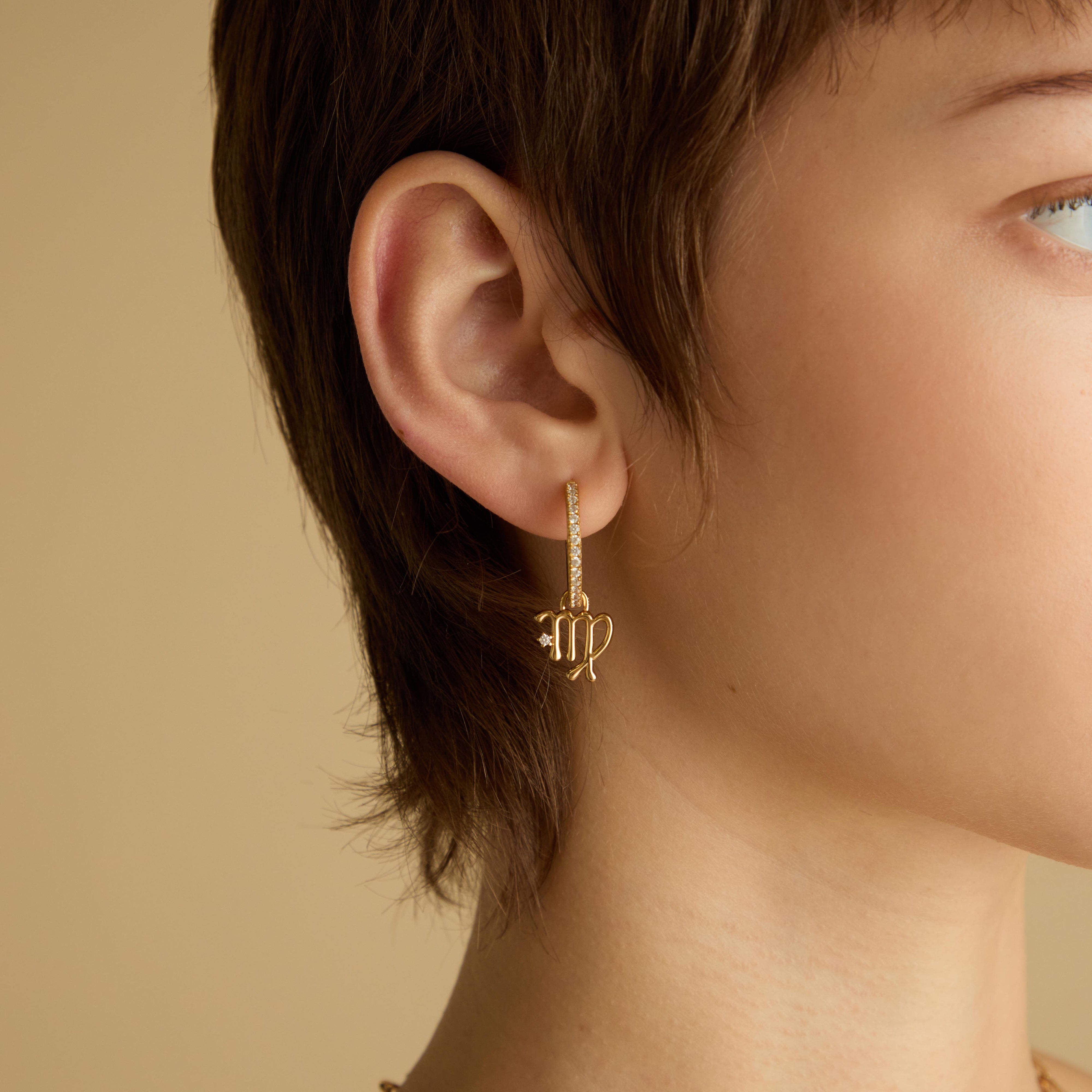 Virgo Zodiac Clip Charm in Gold
