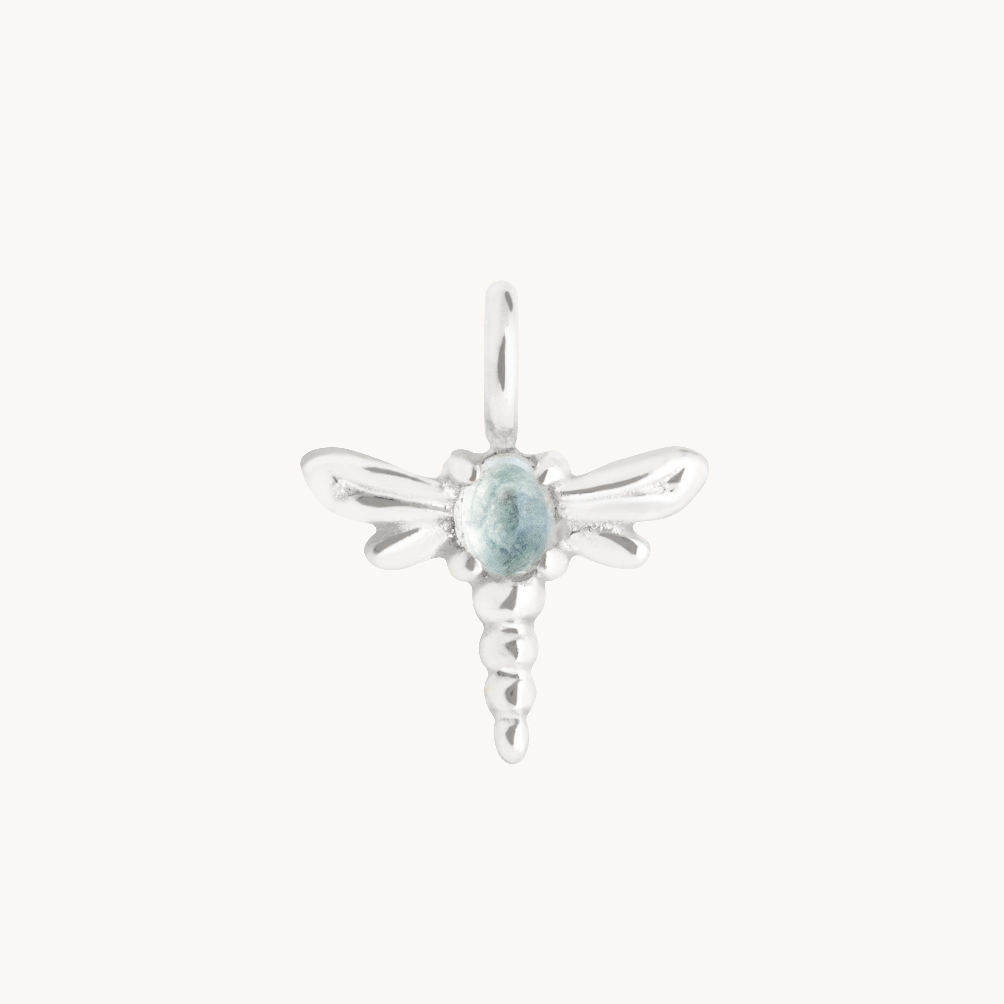 Dragonfly Charm 9k White Gold-Astrid & Miyu
