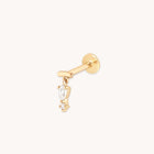 Pear Charm Hidden Helix in Solid Gold