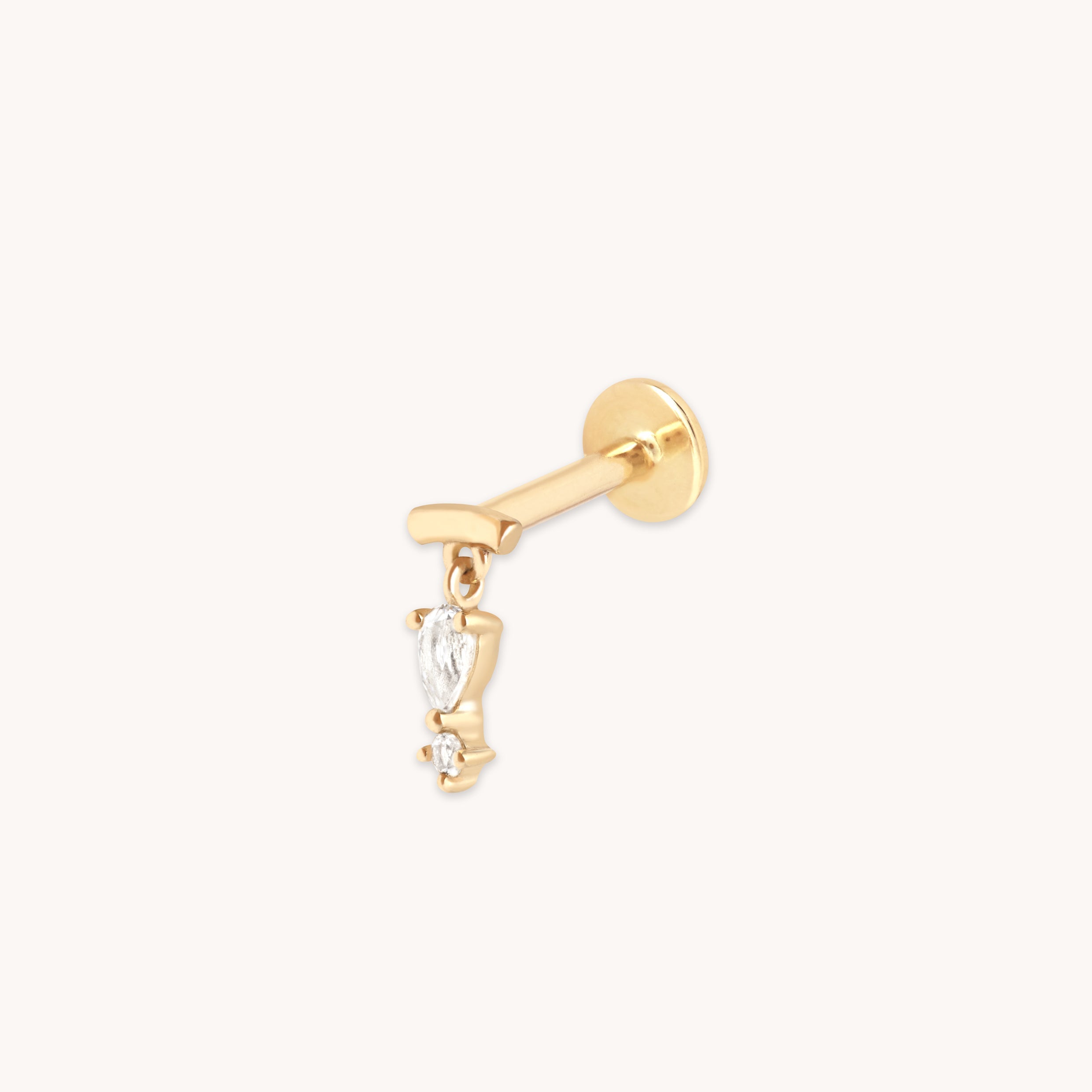 Pear Charm Hidden Helix in Solid Gold