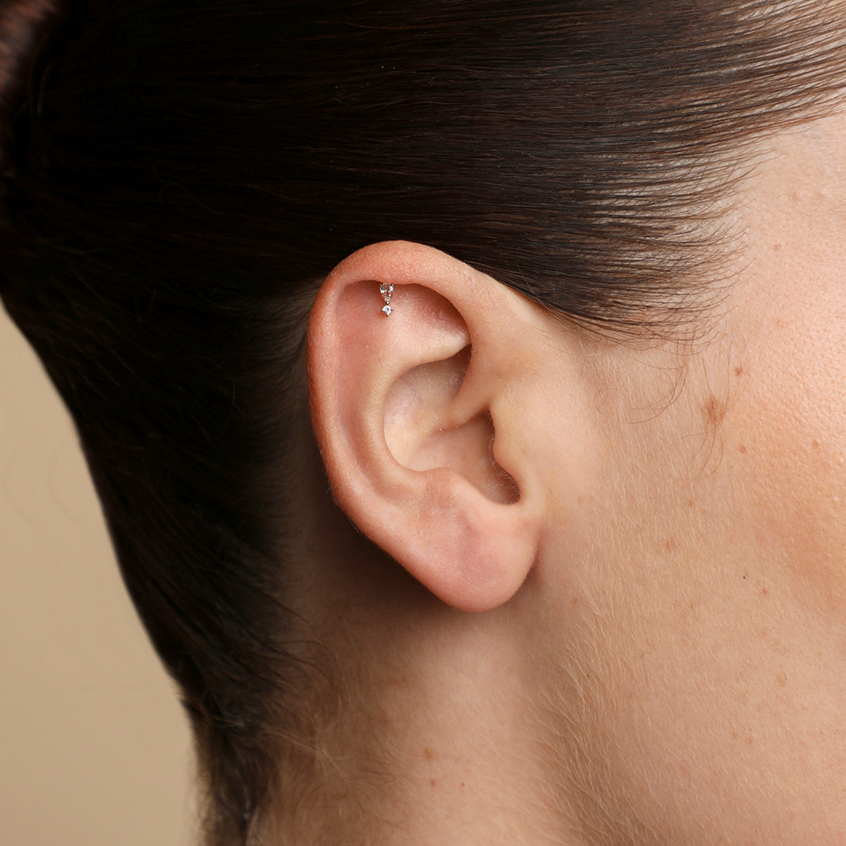 Pear Charm Hidden Helix in Solid Gold