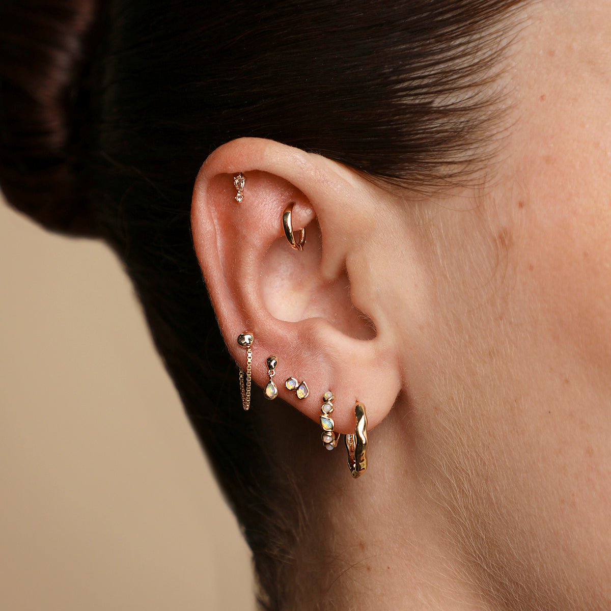 Pear Charm Hidden Helix in Solid Gold