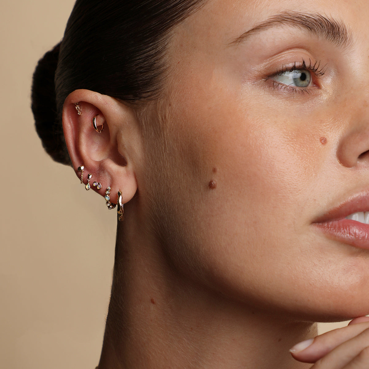 Pear Charm Hidden Helix in Solid Gold