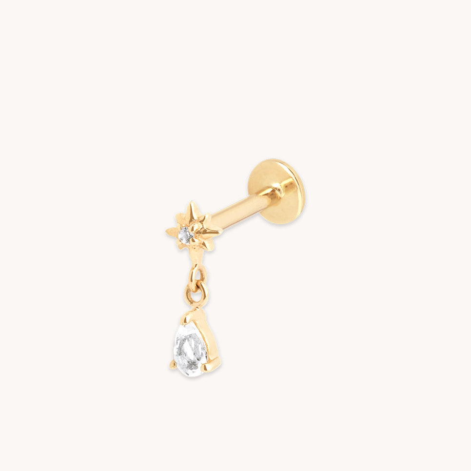 Diamond Cosmic Charm Piercing Stud in Solid Gold-Astrid & Miyu