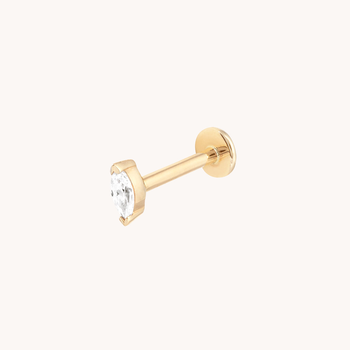 Diamond Marquise Piercing Stud in Solid Gold-Astrid & Miyu