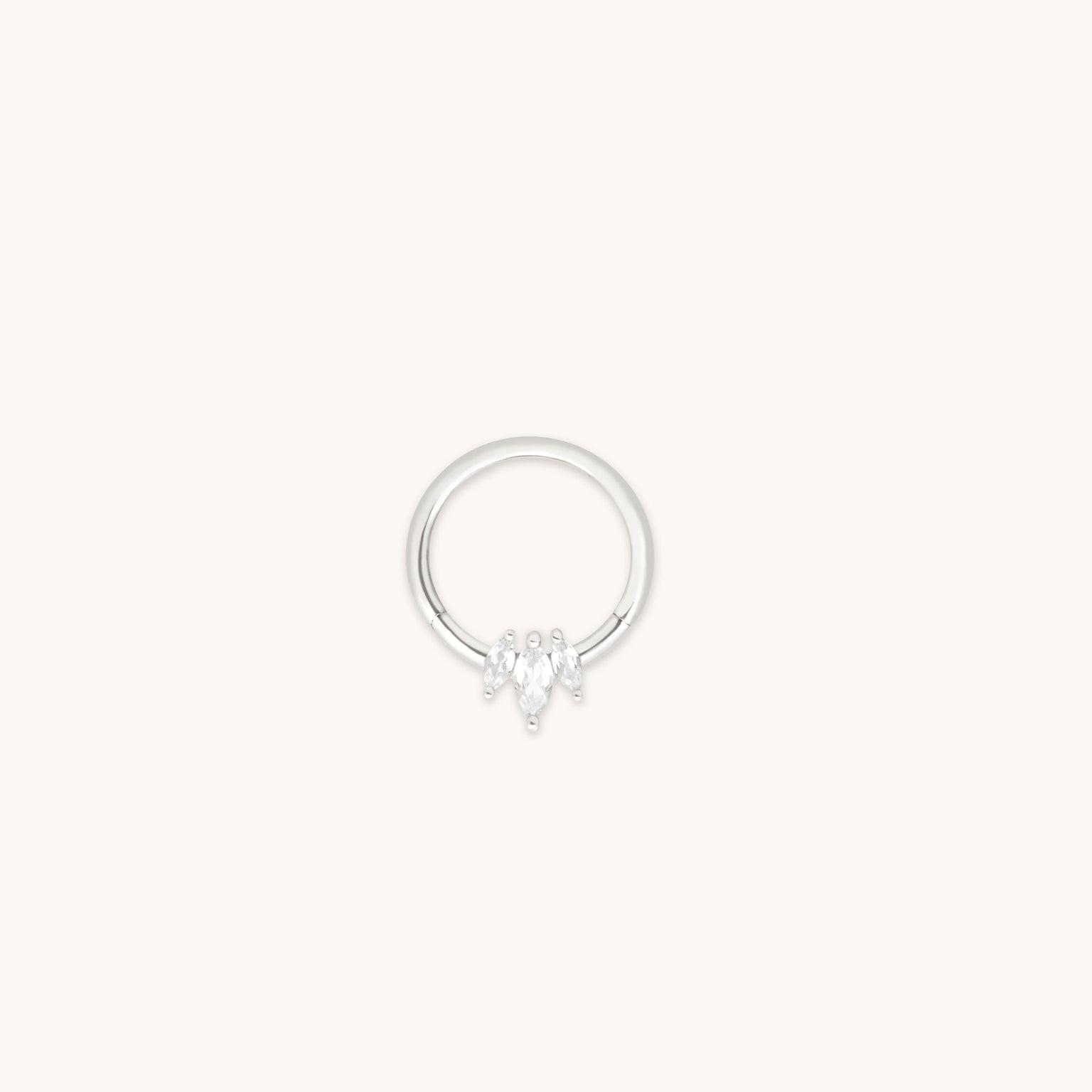Topaz Marquise Fan Daith Hoop in Solid White Gold