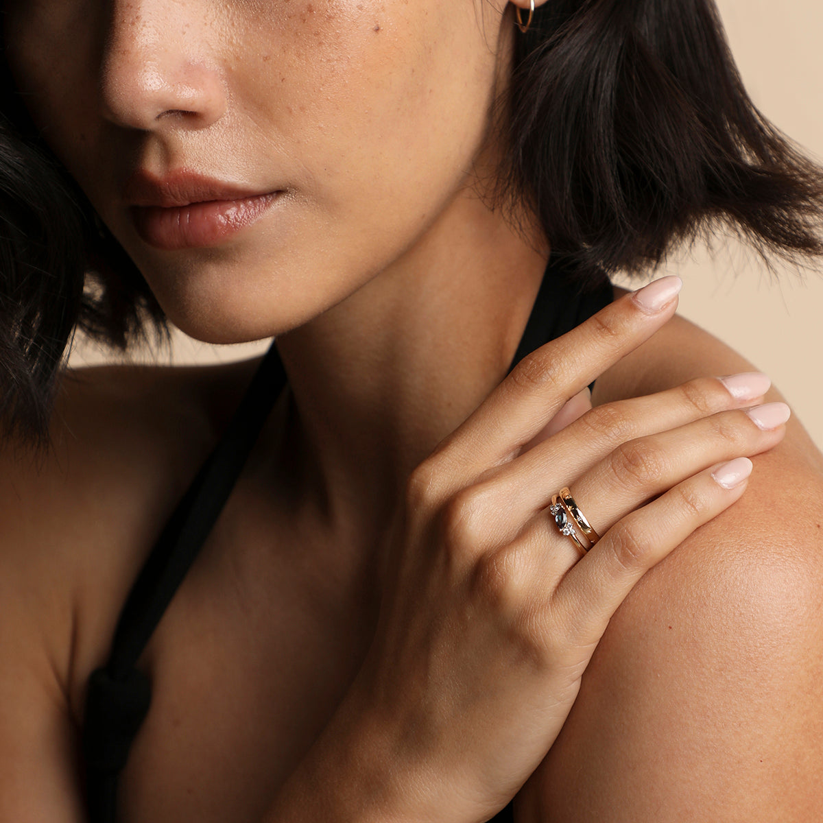 Cosmic Band Milestone Ring in Solid Gold-Astrid & Miyu