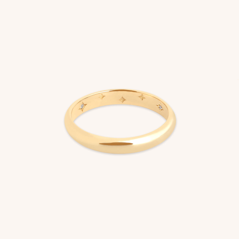 Hidden Cosmic Milestone Ring in Solid Gold-Astrid & Miyu