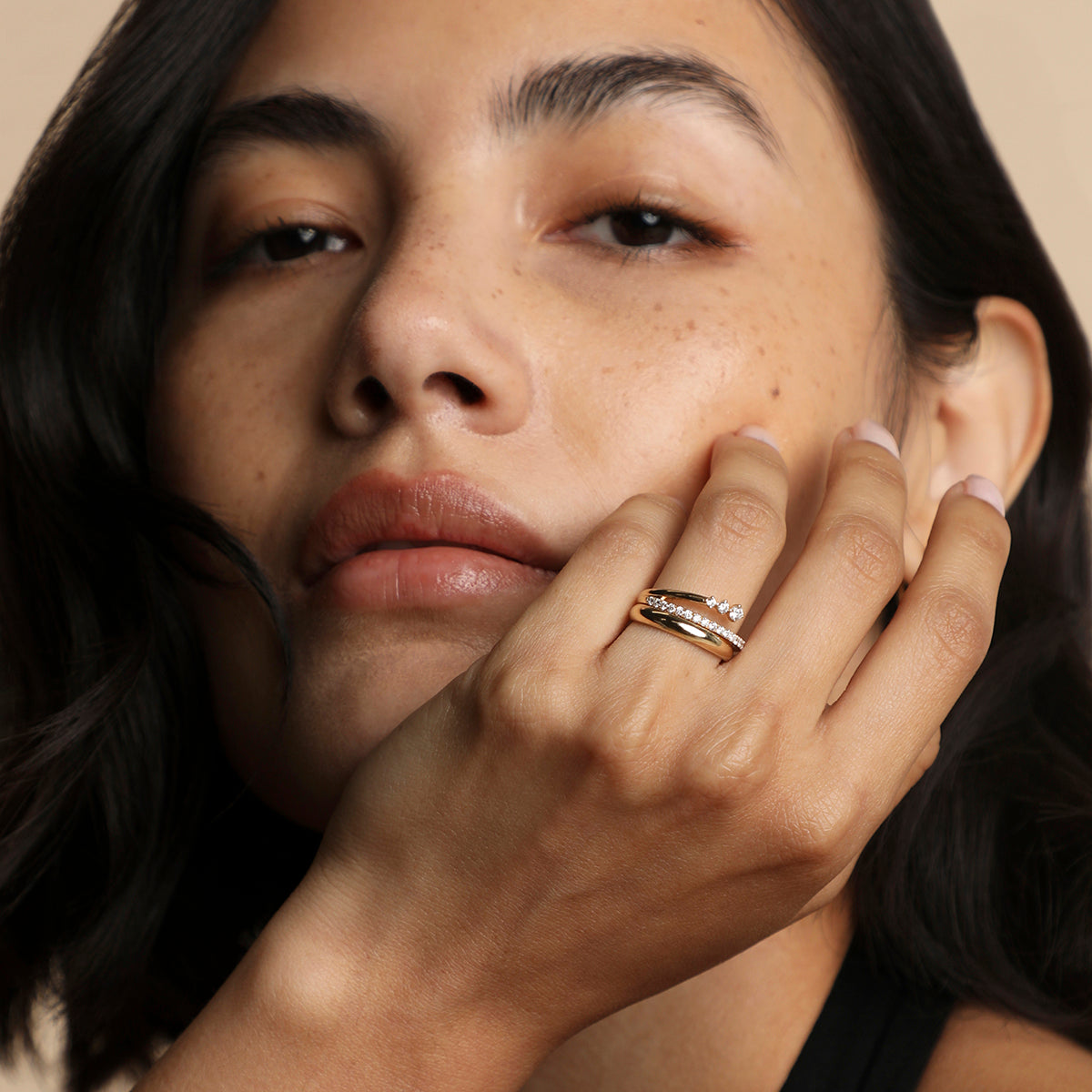 Hidden Cosmic Milestone Ring in Solid Gold-Astrid & Miyu