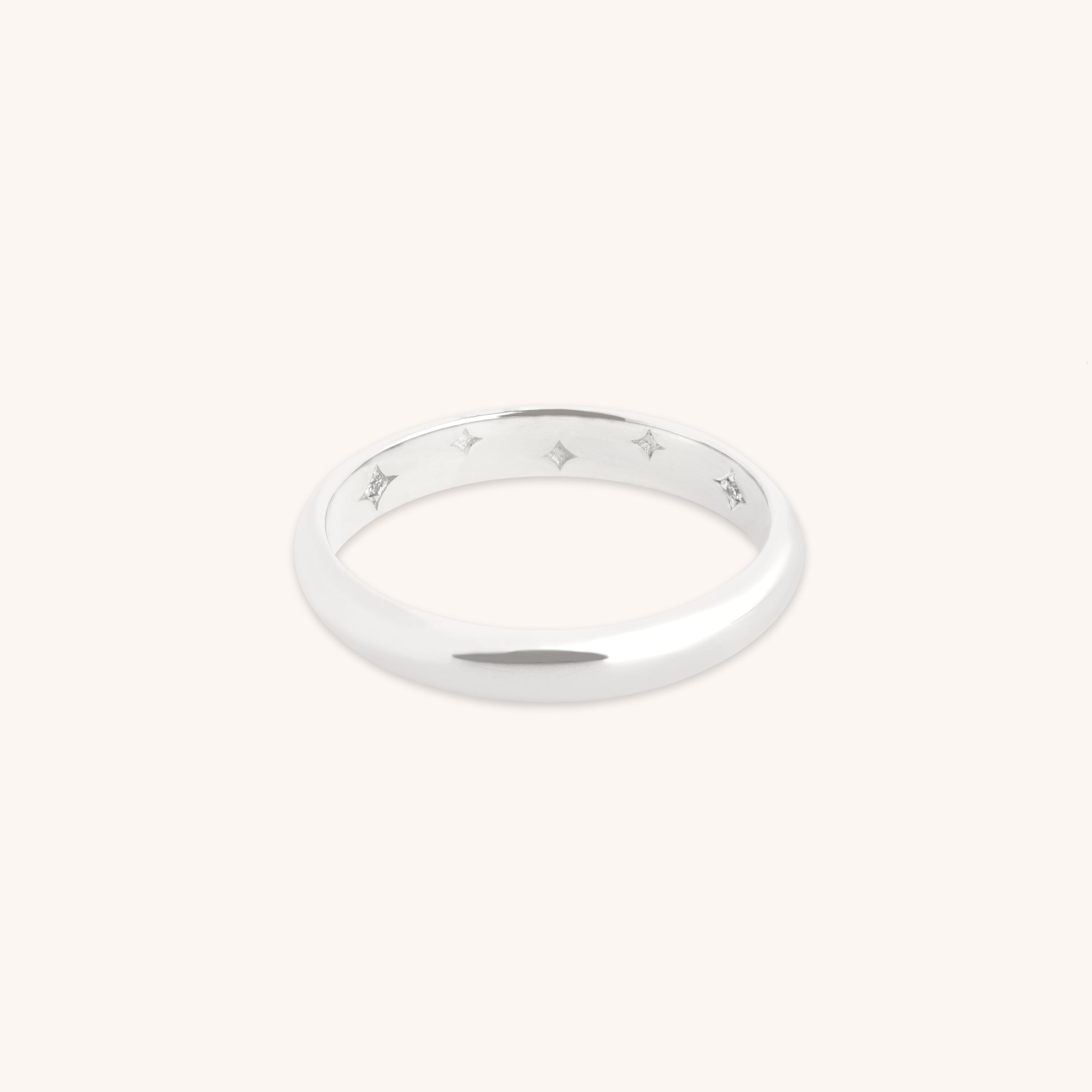 Hidden Cosmic Milestone Ring in Solid White Gold-Astrid & Miyu
