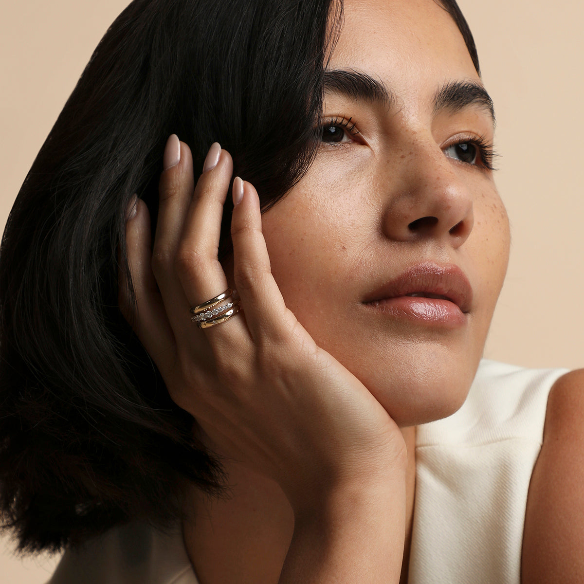 Diamond Eternity Milestone Ring in Solid Gold-Astrid & Miyu