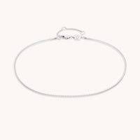 Essential Box Chain Anklet in Silver