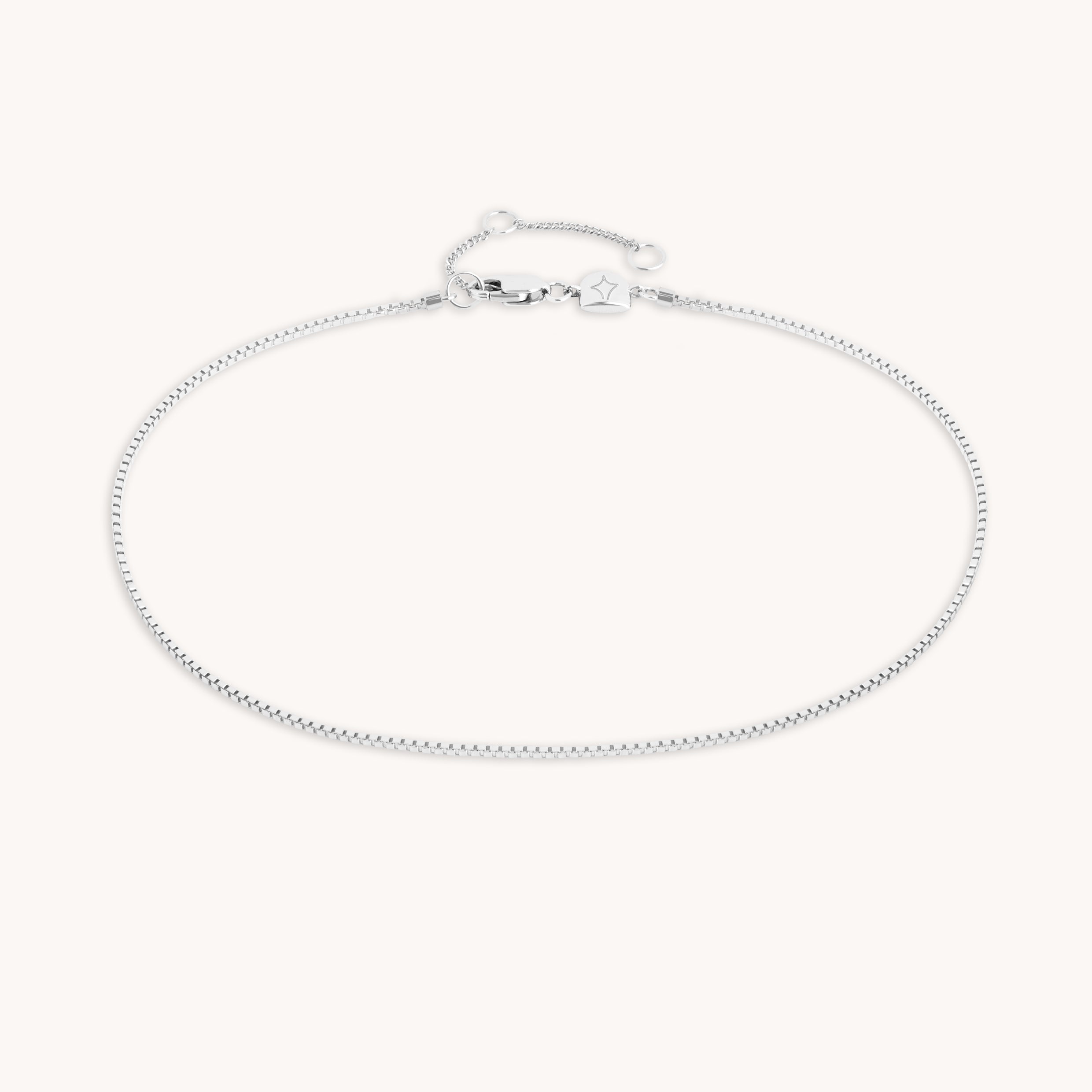 Essential Box Chain Anklet in Silver