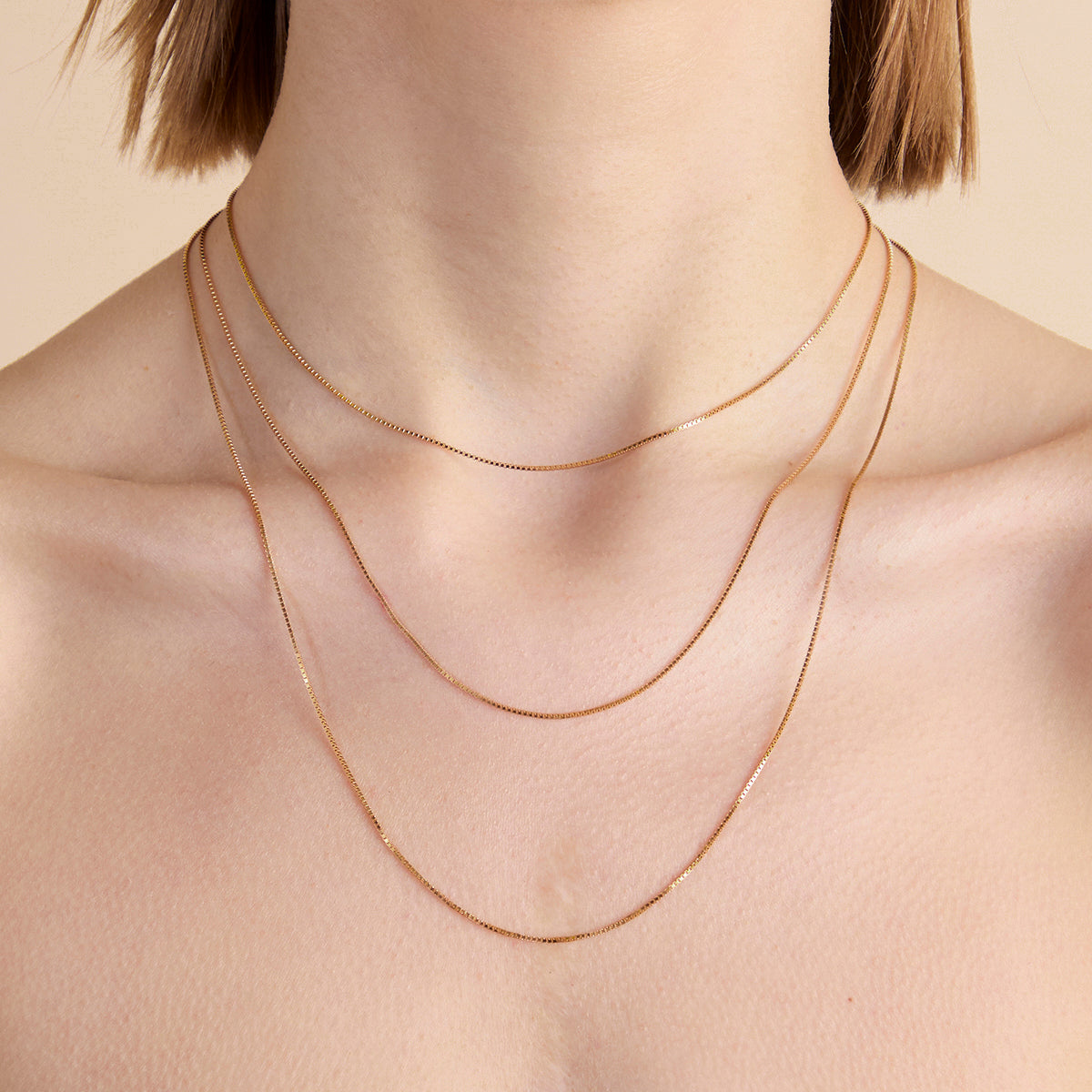 Essential Box Chain Necklace in Gold
