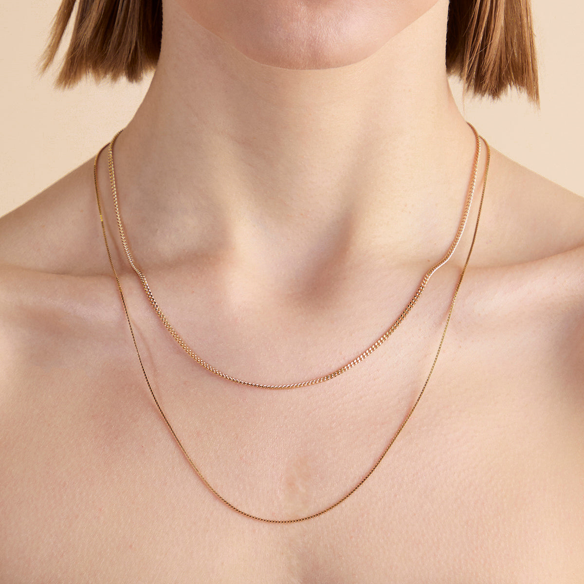 Essential Box Chain Necklace in Gold