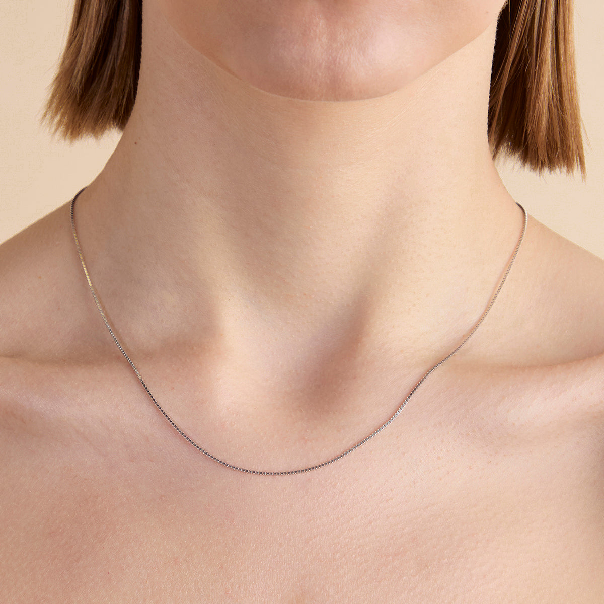 Essential Box Chain Necklace in Silver