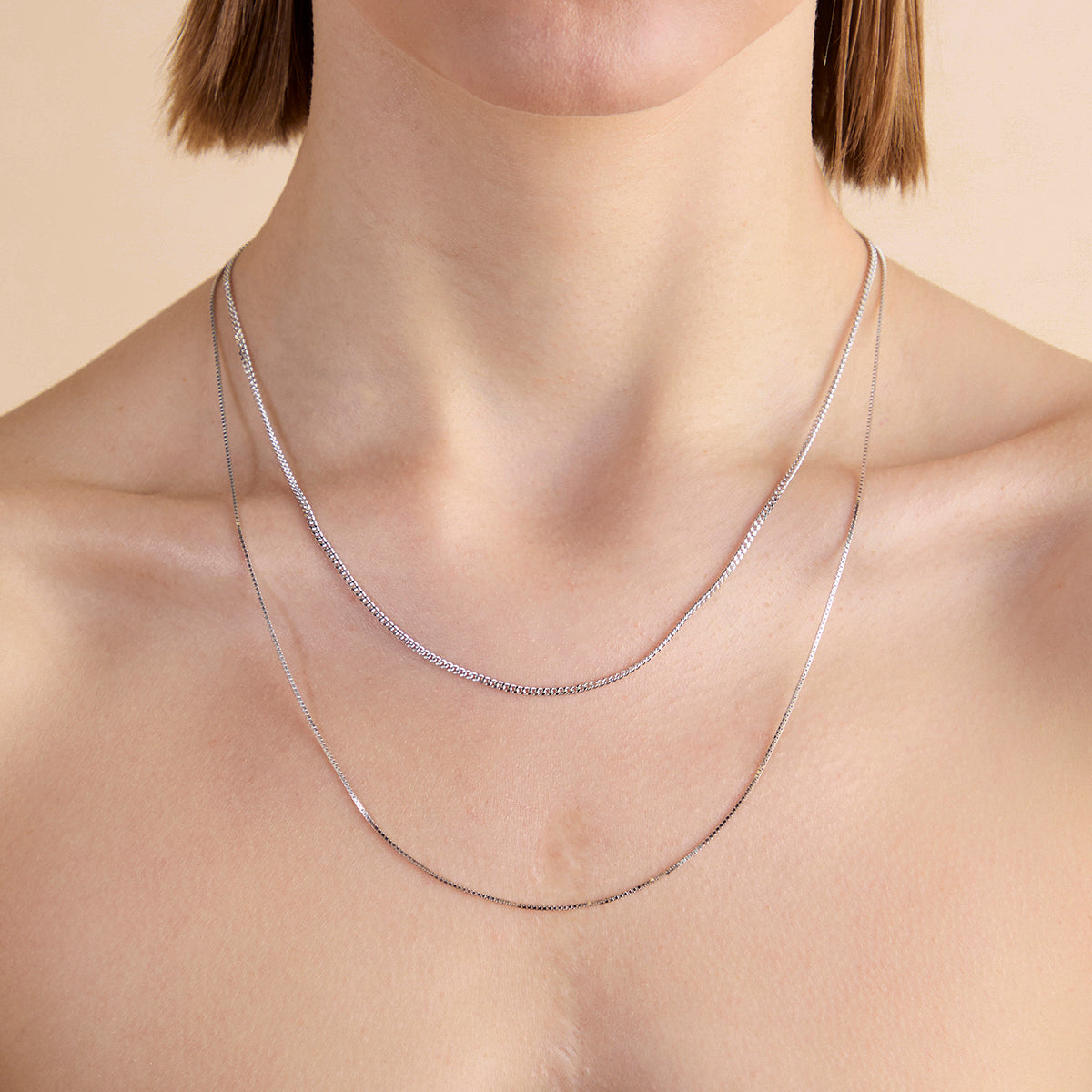 Essential Box Chain Necklace in Silver