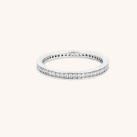 Crystal Stacking Ring in Silver