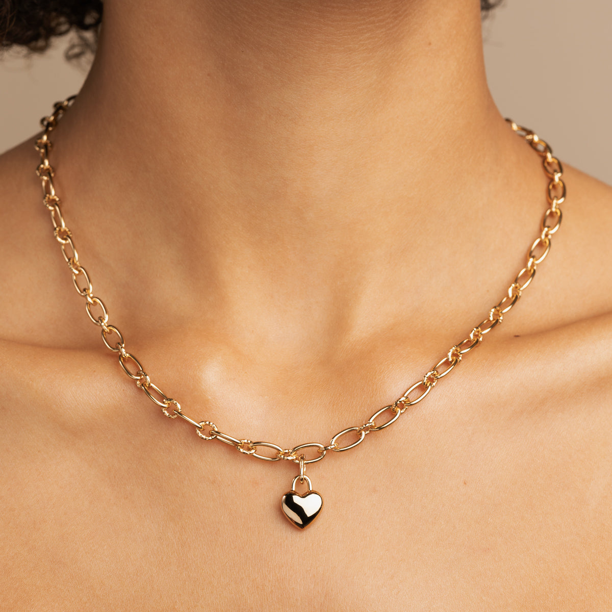 Love Heart Clip Charm in Gold