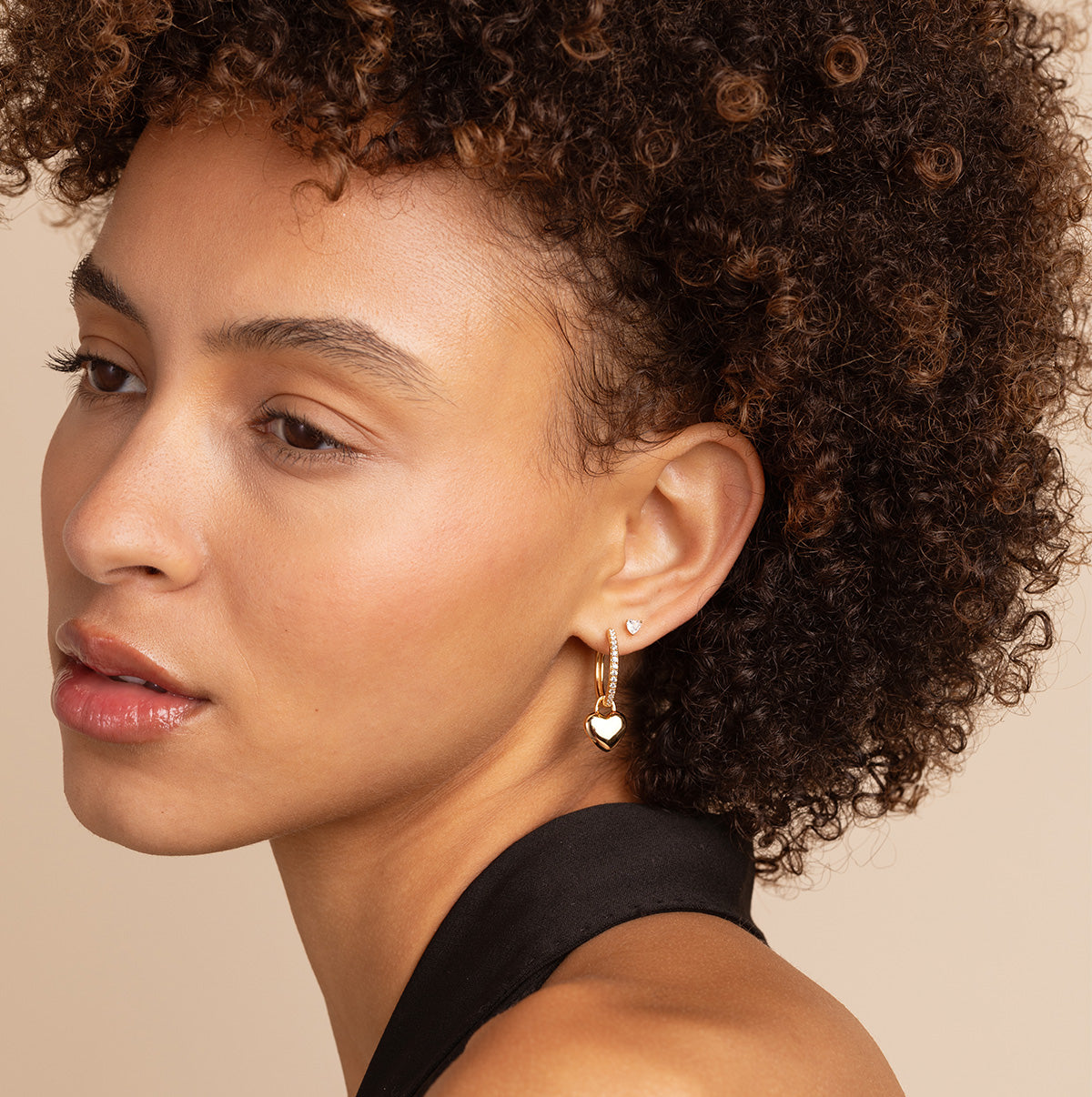 Love Heart Clip Charm in Gold