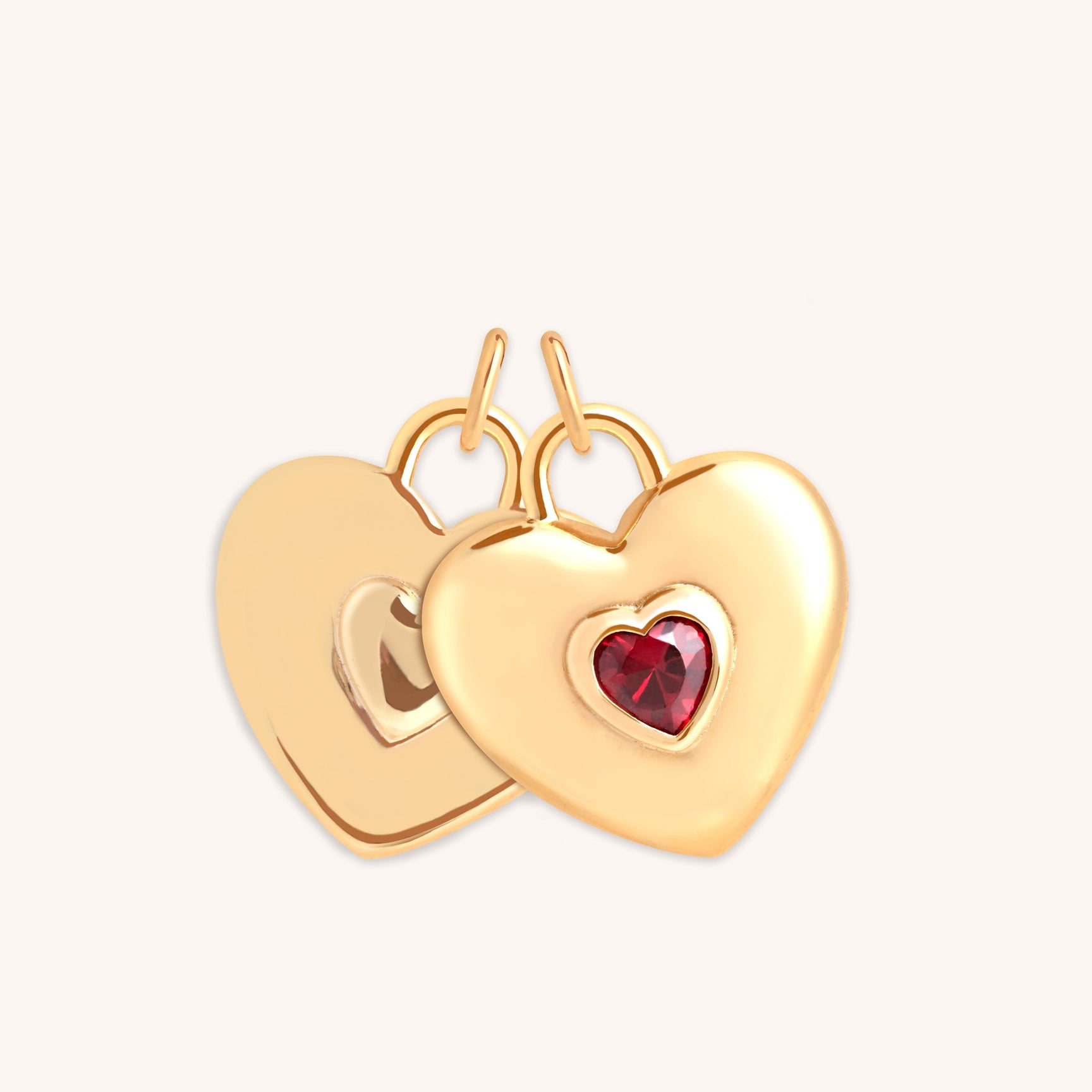 Duo Heart Clip Charm in Gold