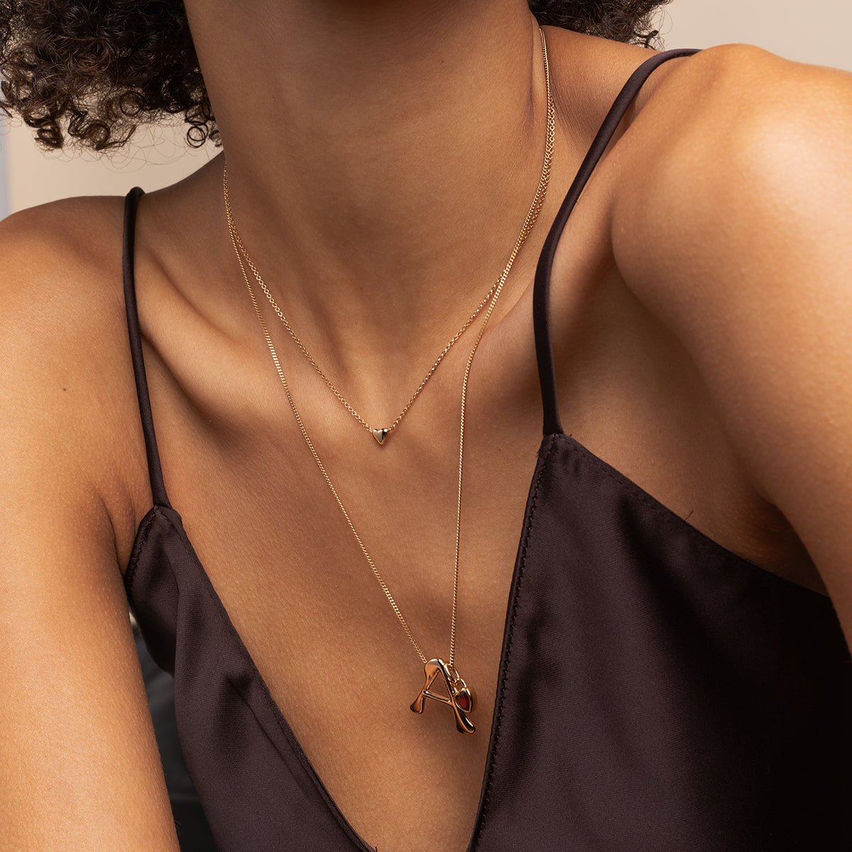 Red Heart Clip Charm in Gold