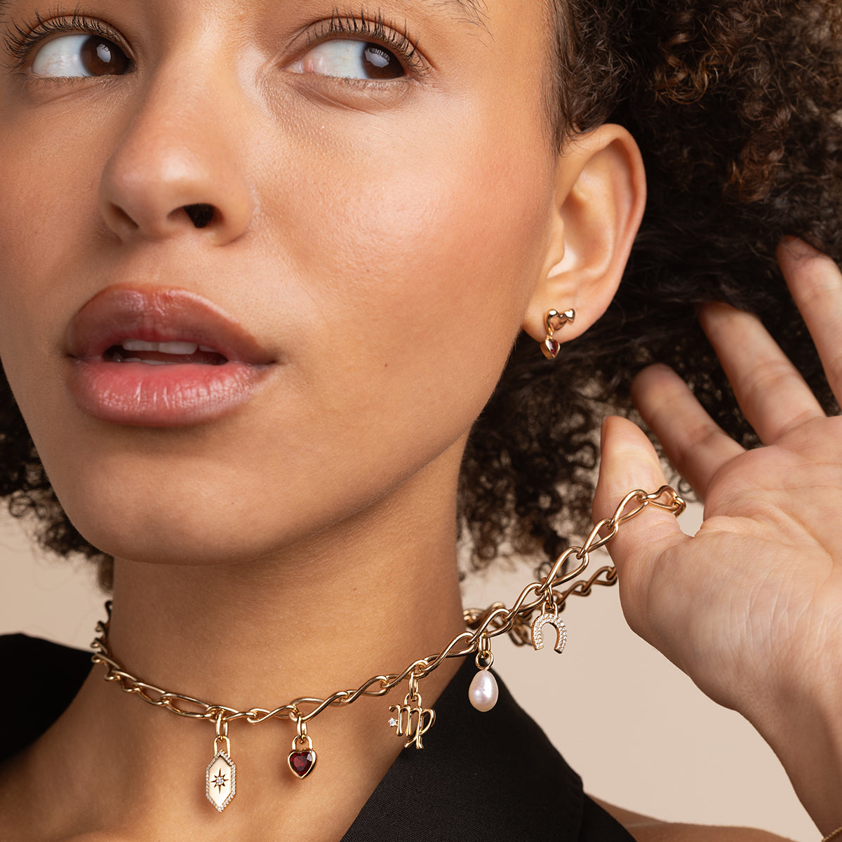 Red Heart Clip Charm in Gold