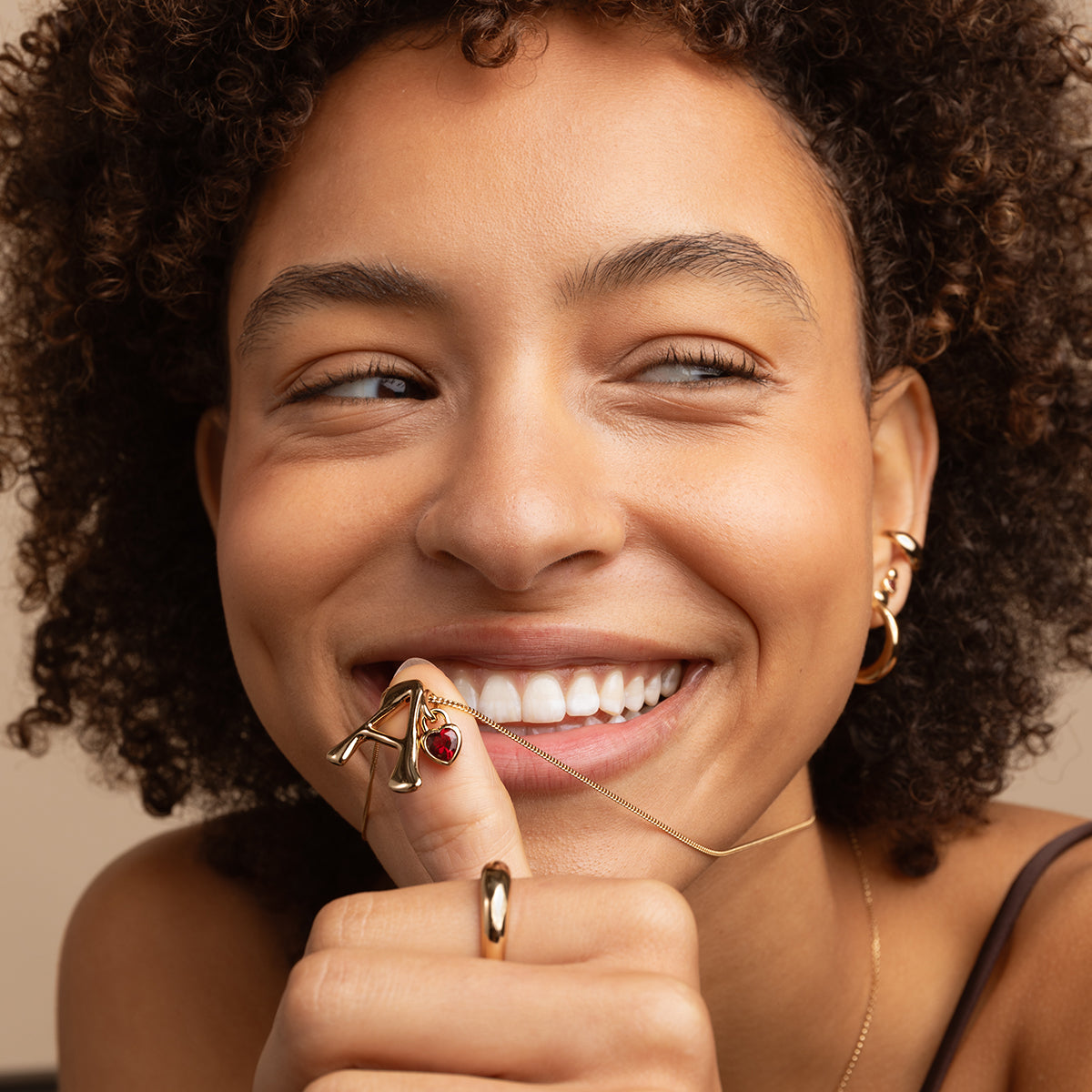 Red Heart Clip Charm in Gold
