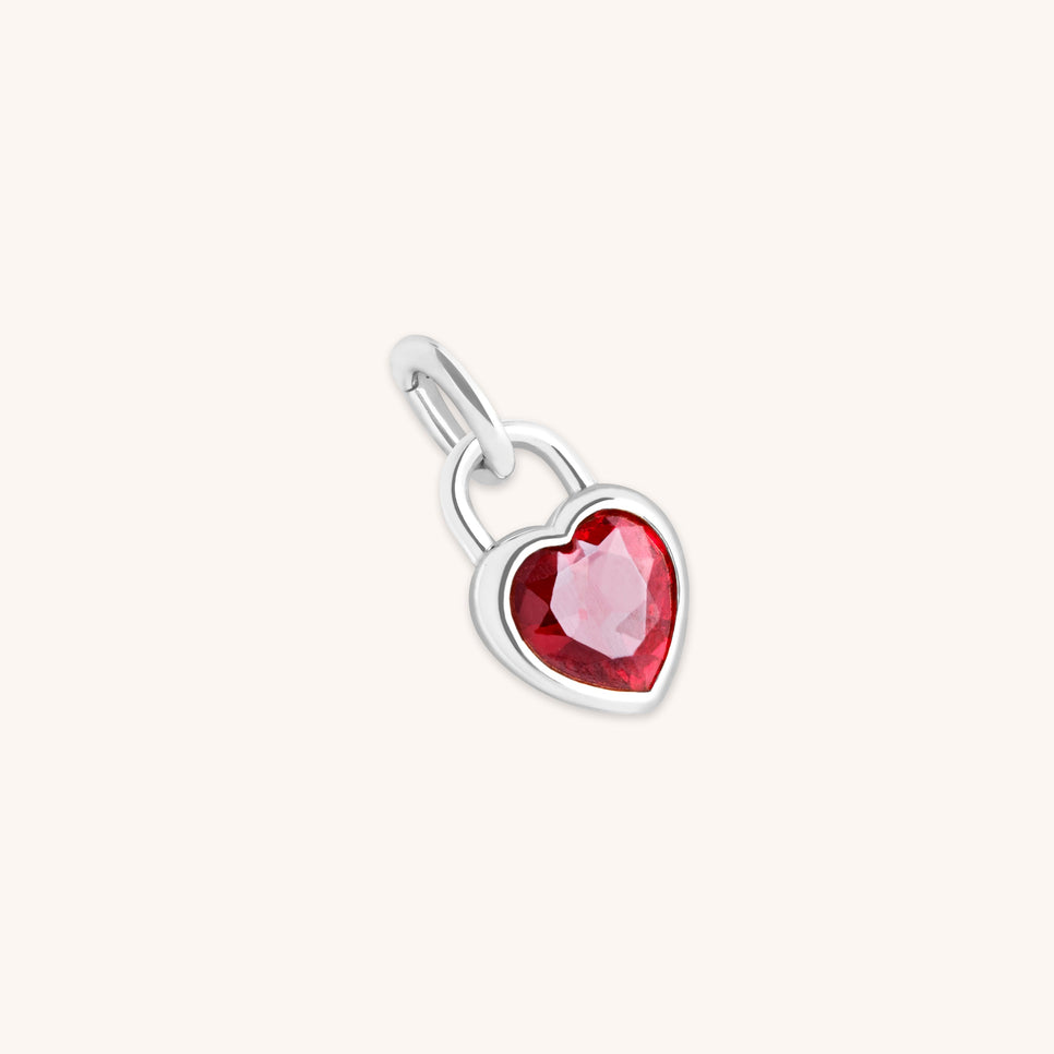 Heart Jewellery - Red Heart Talisman Charm in Silver - Talisman Charm - Astrid & Miyu