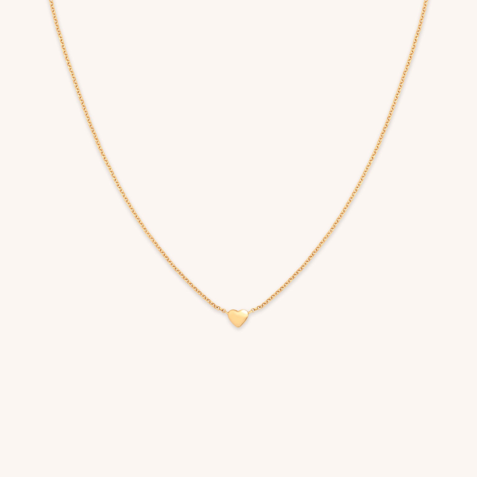 Love Heart Charm Necklace in Gold