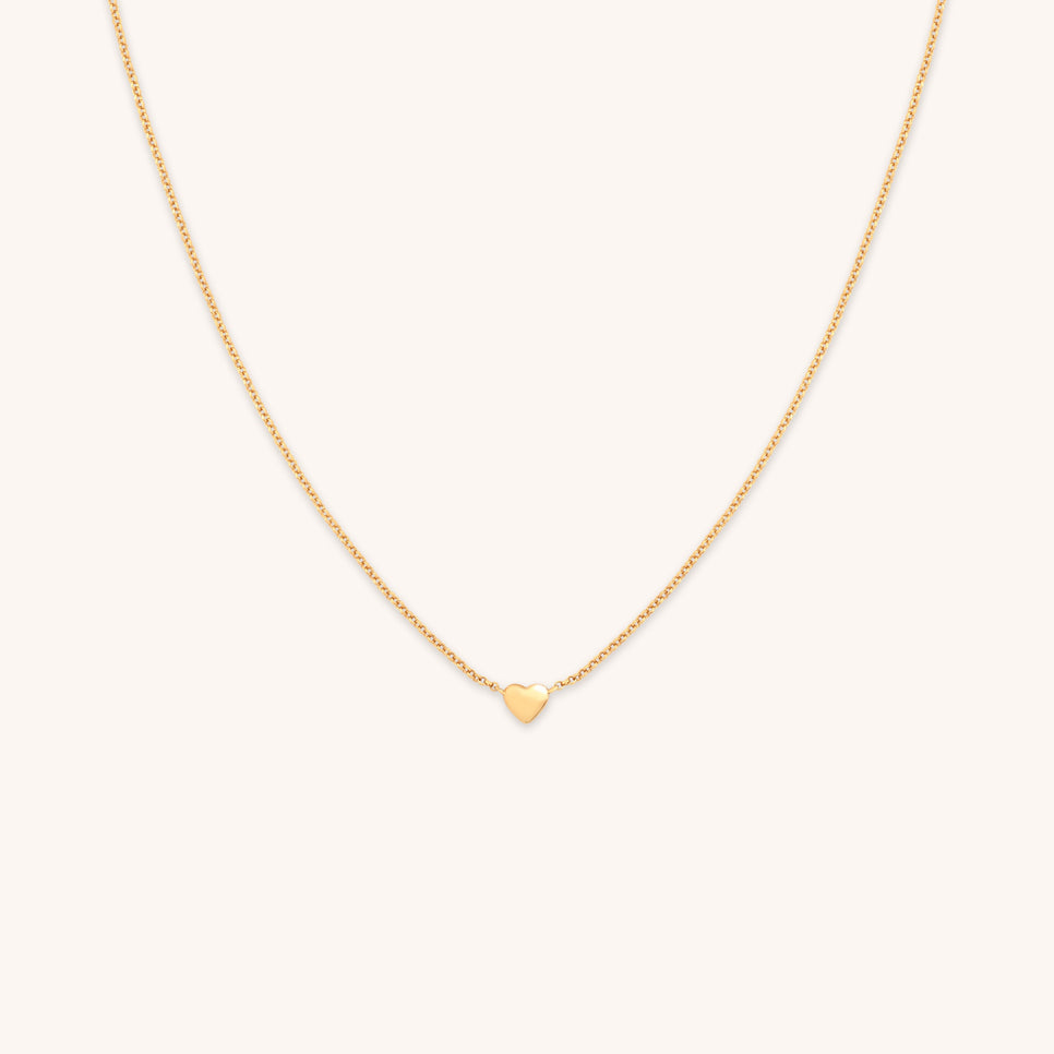 Love Heart Charm Necklace in Gold