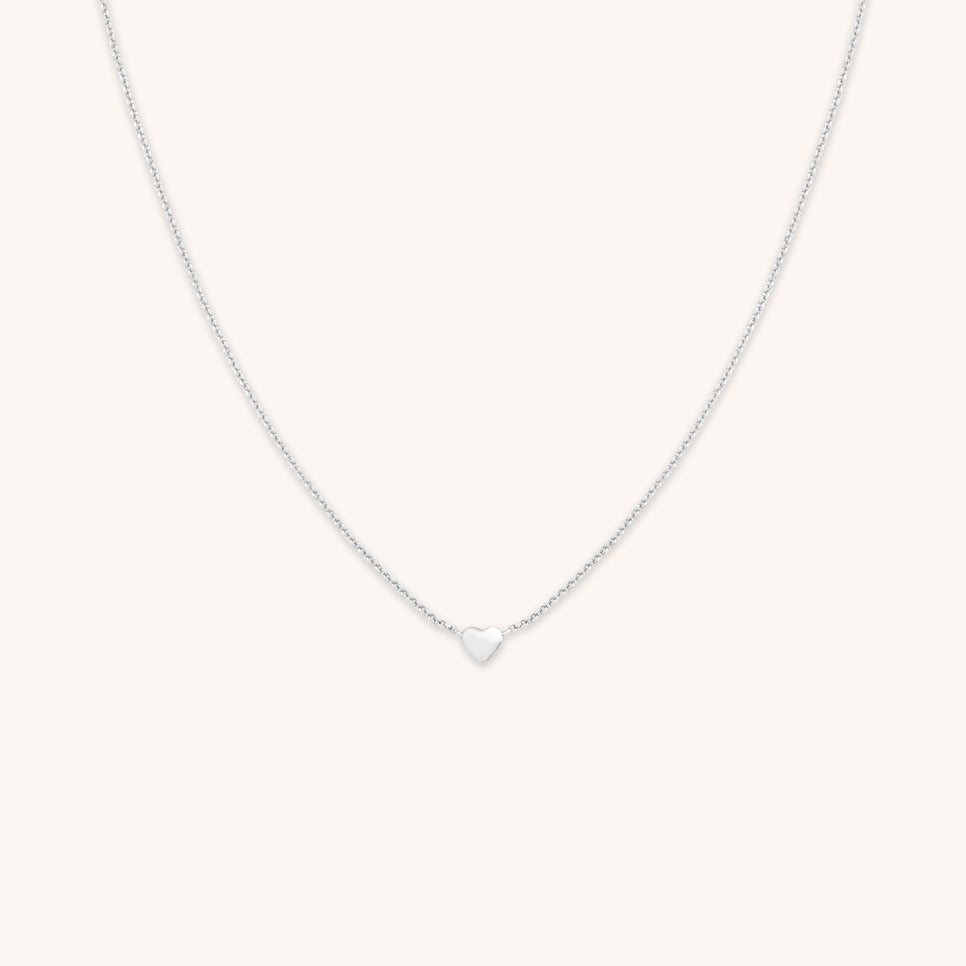 Love Heart Charm Necklace in Silver