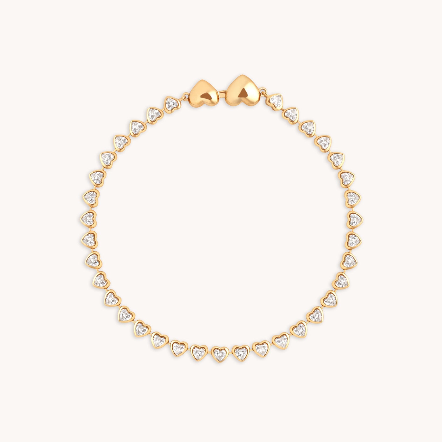 Heart Bezel Tennis Bracelet in Gold