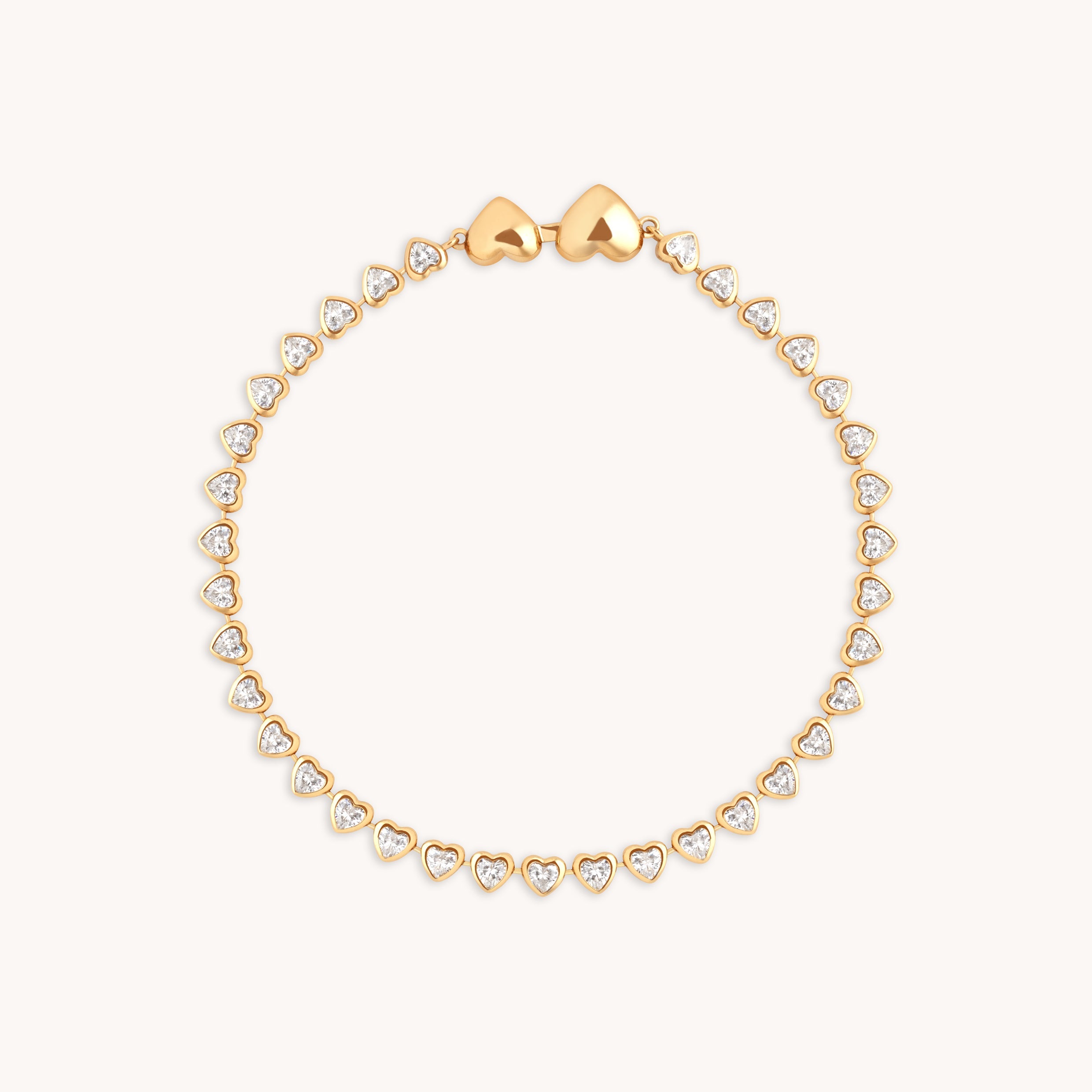 Heart Bezel Tennis Bracelet in Gold