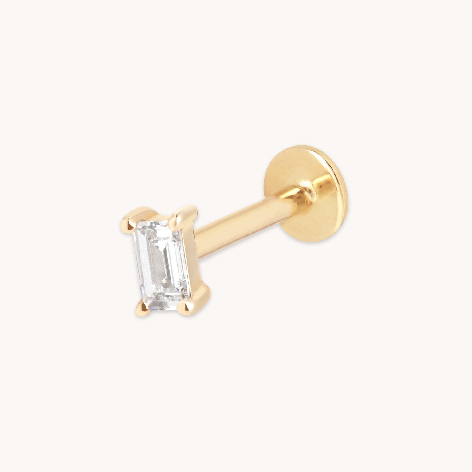 Lab Diamond Baguette Piercing Stud-Astrid & Miyu
