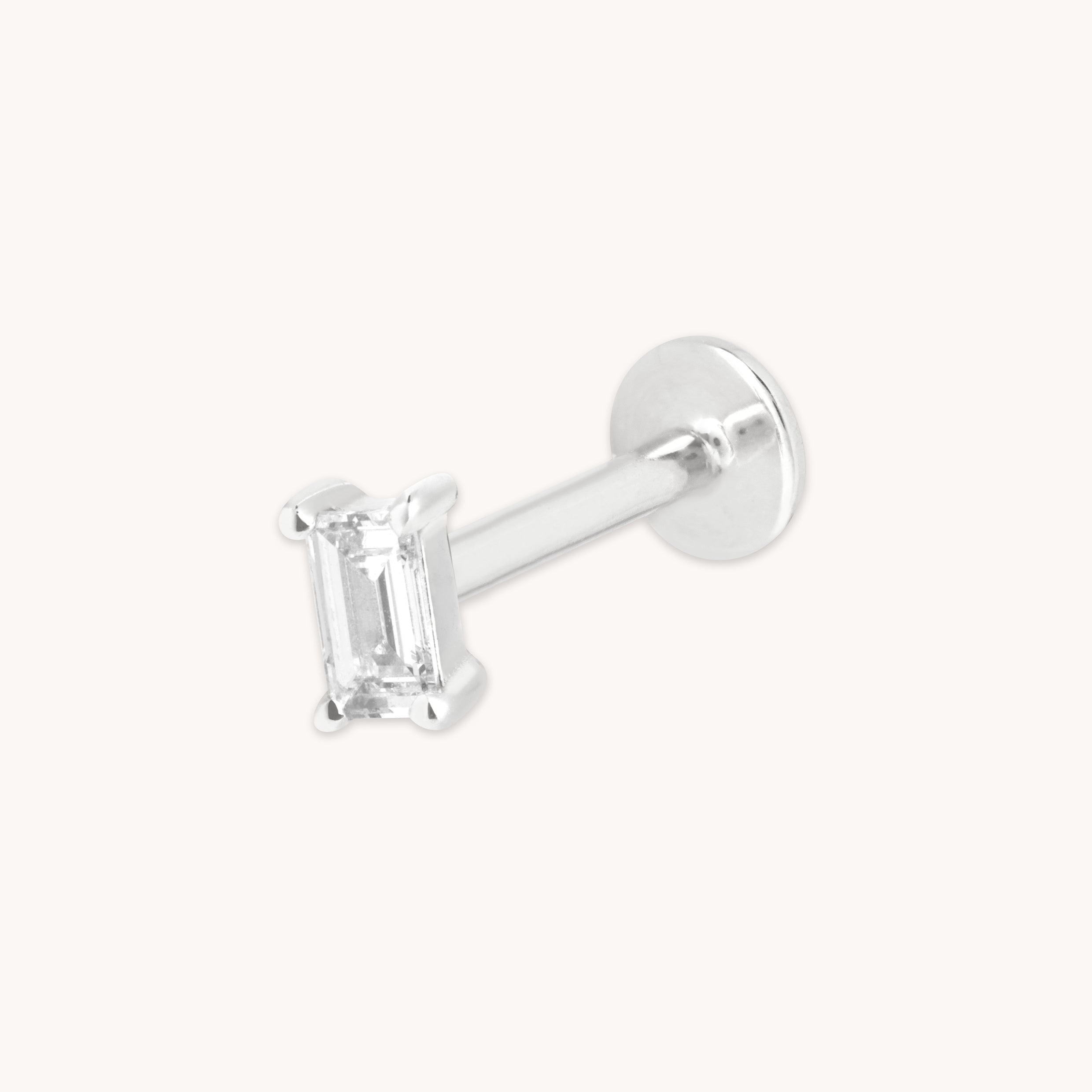 Lab Diamond Baguette Piercing Stud-Astrid & Miyu
