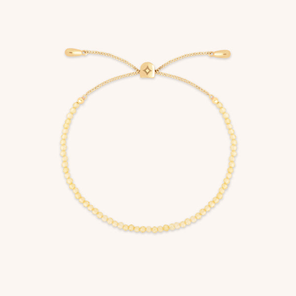 Citrine November Beaded Bracelet in Solid Gold