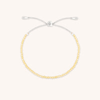 Citrine November Beaded Bracelet in Solid White Gold