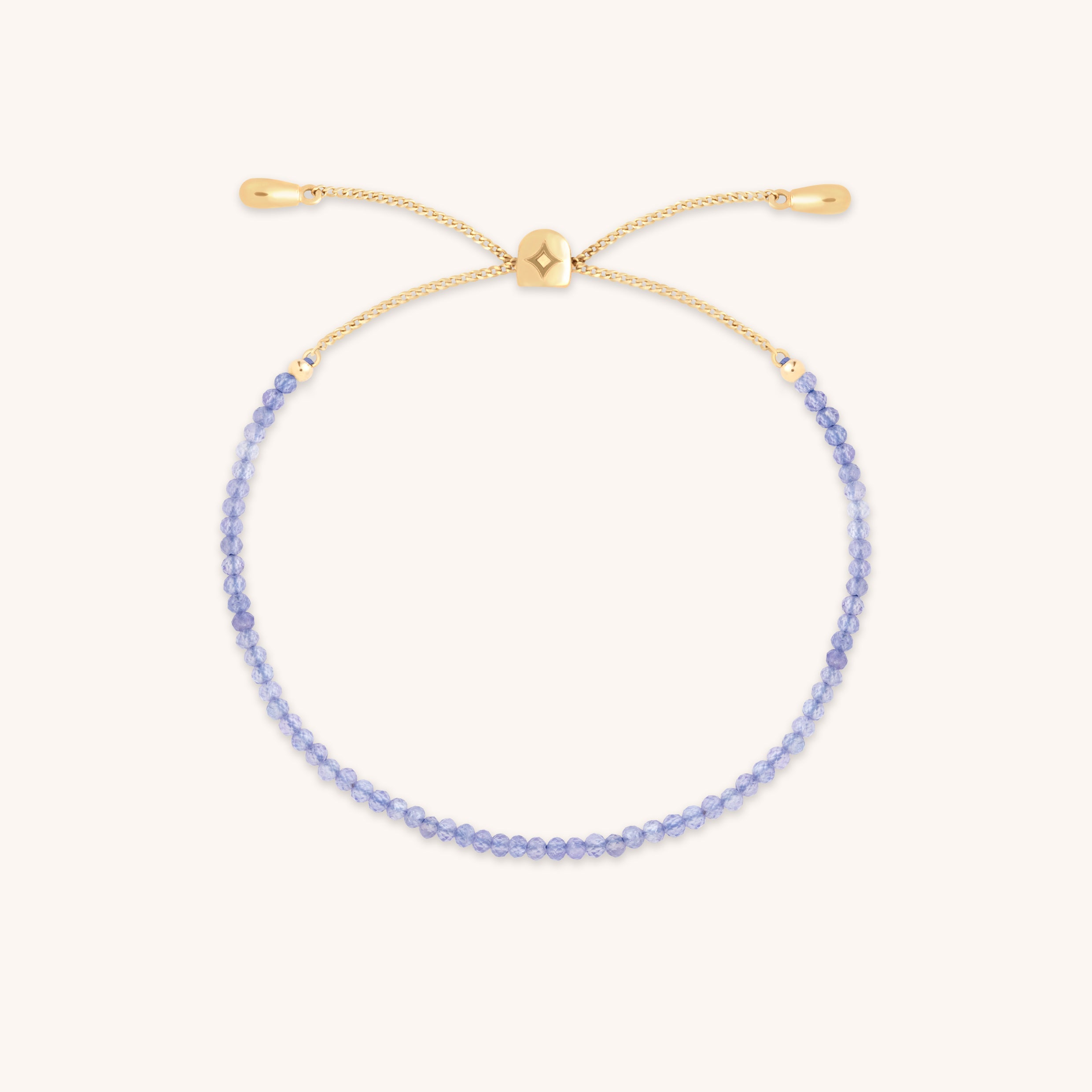 Tanzanite December Beaded Bracelet in Solid Gold
