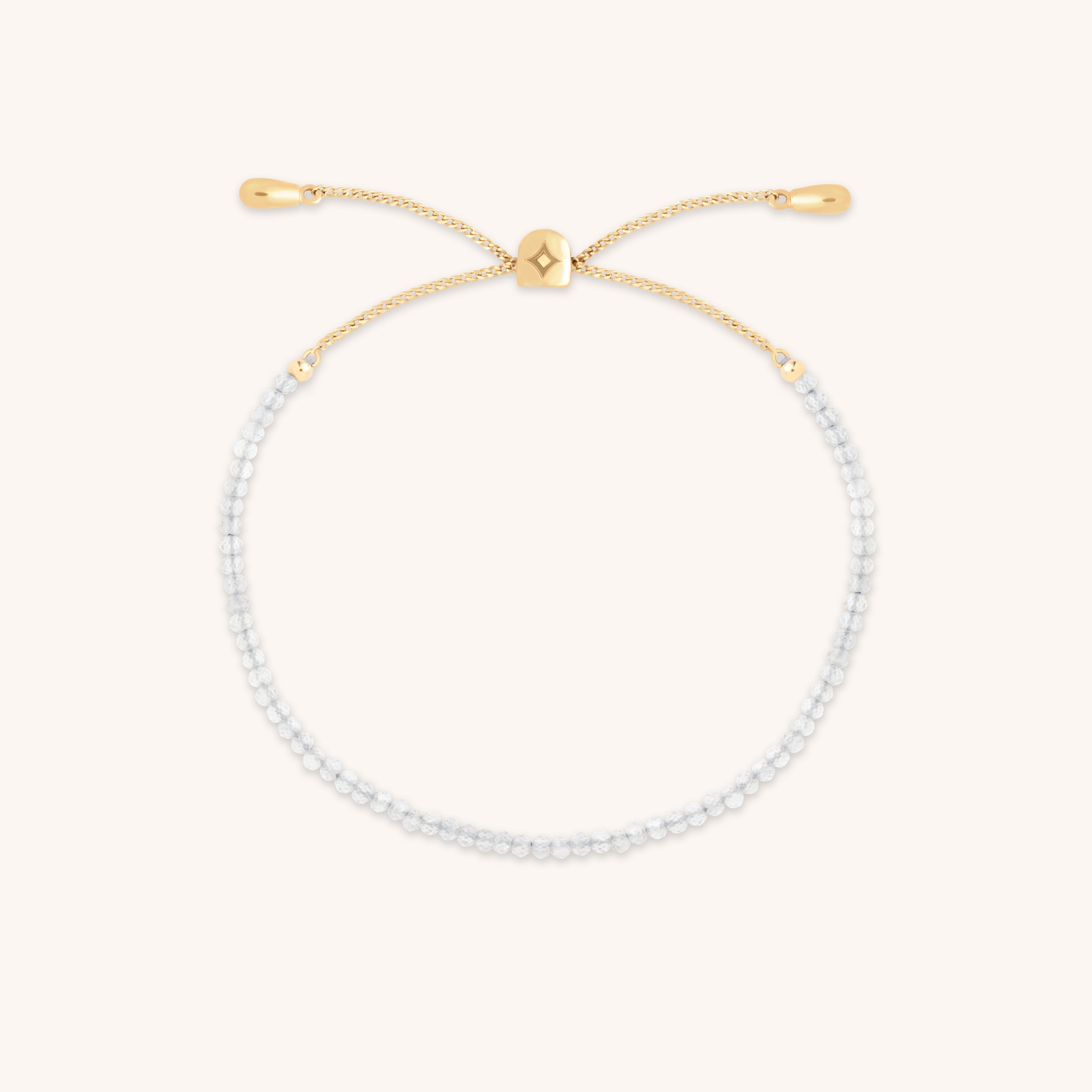 Topaz April Beaded Bracelet in Solid Gold