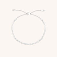 Topaz April Beaded Bracelet in Solid White Gold
