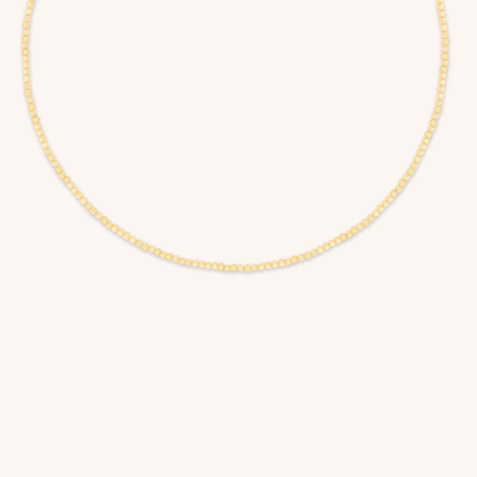 Citrine November Beaded Necklace in Solid Gold