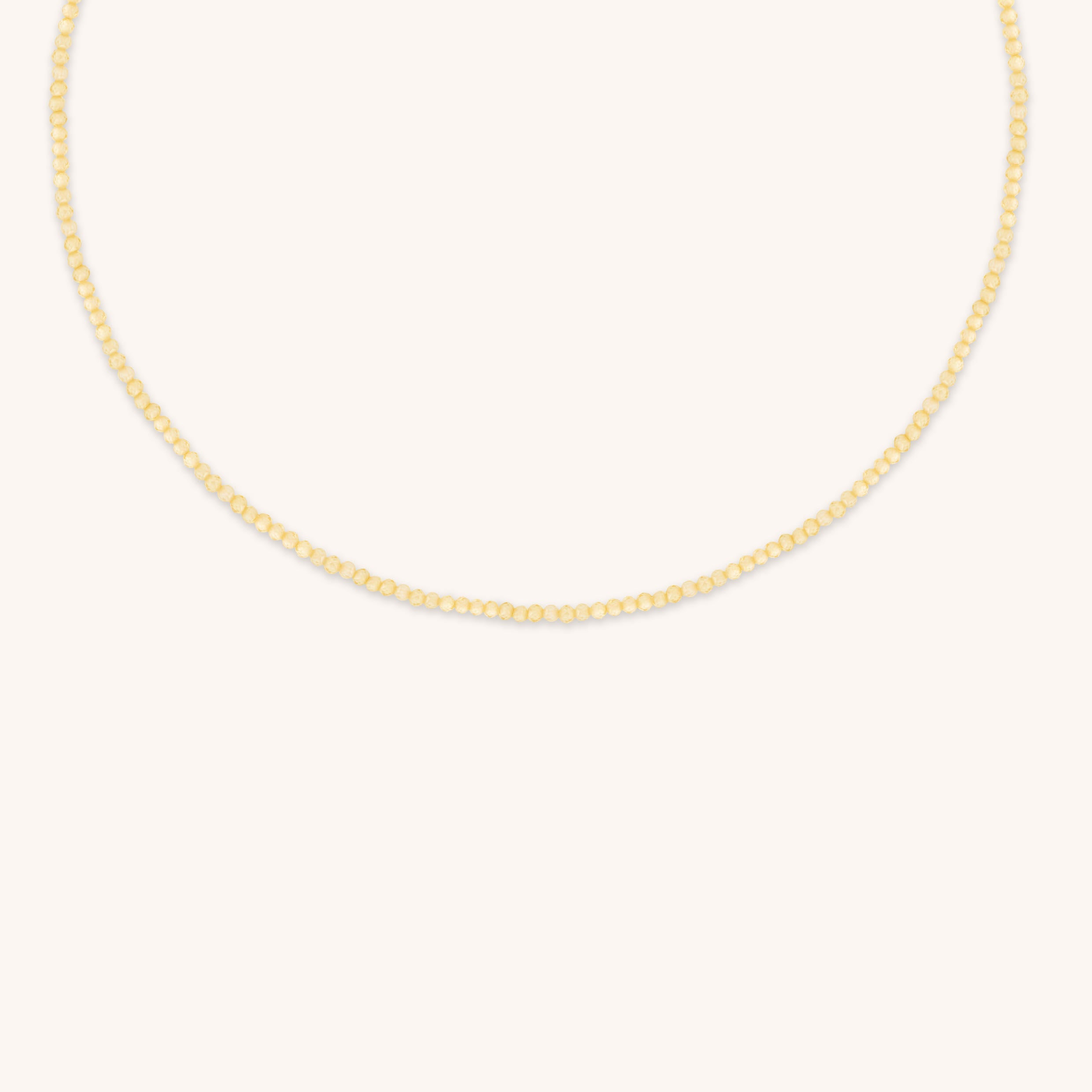 Citrine November Beaded Necklace in Solid Gold