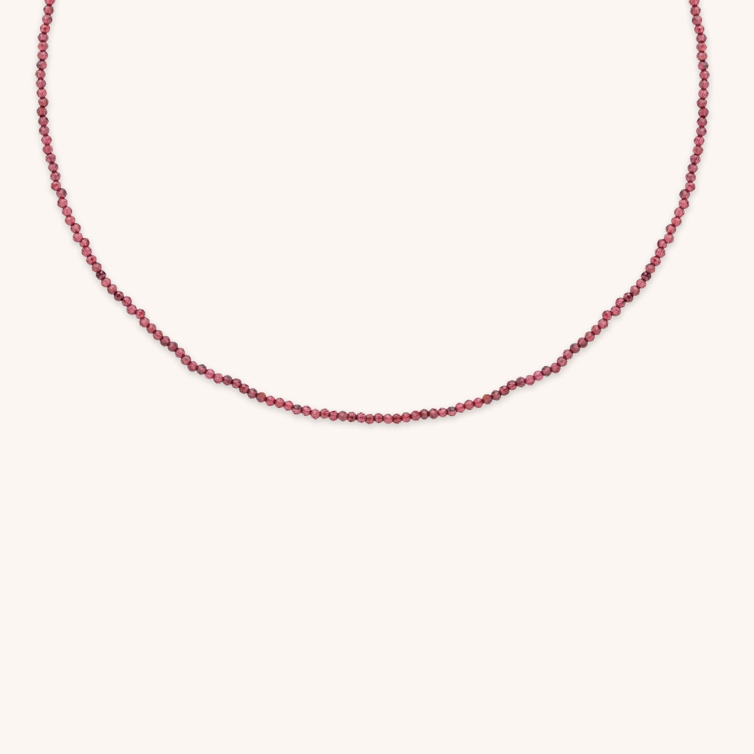 Garnet January Beaded Necklace in Solid Gold
